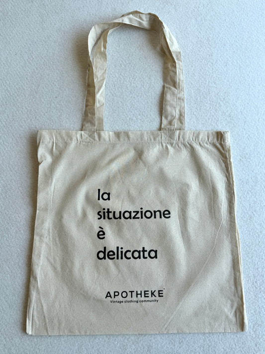 Shopper Apotheke Vintage beige 100% cotone
