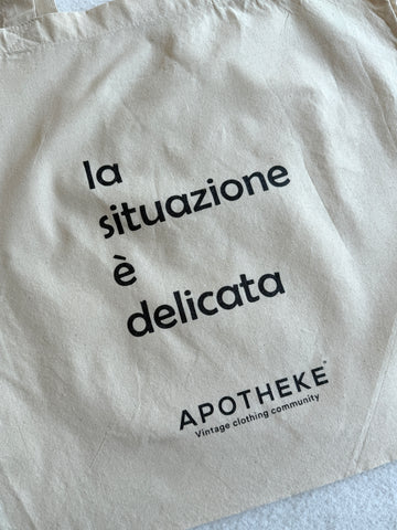 Shopper Apotheke Vintage beige 100% cotone