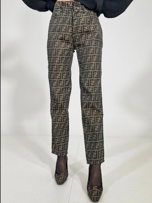 Pantaloni vintage Fendi monogram tg XS/S