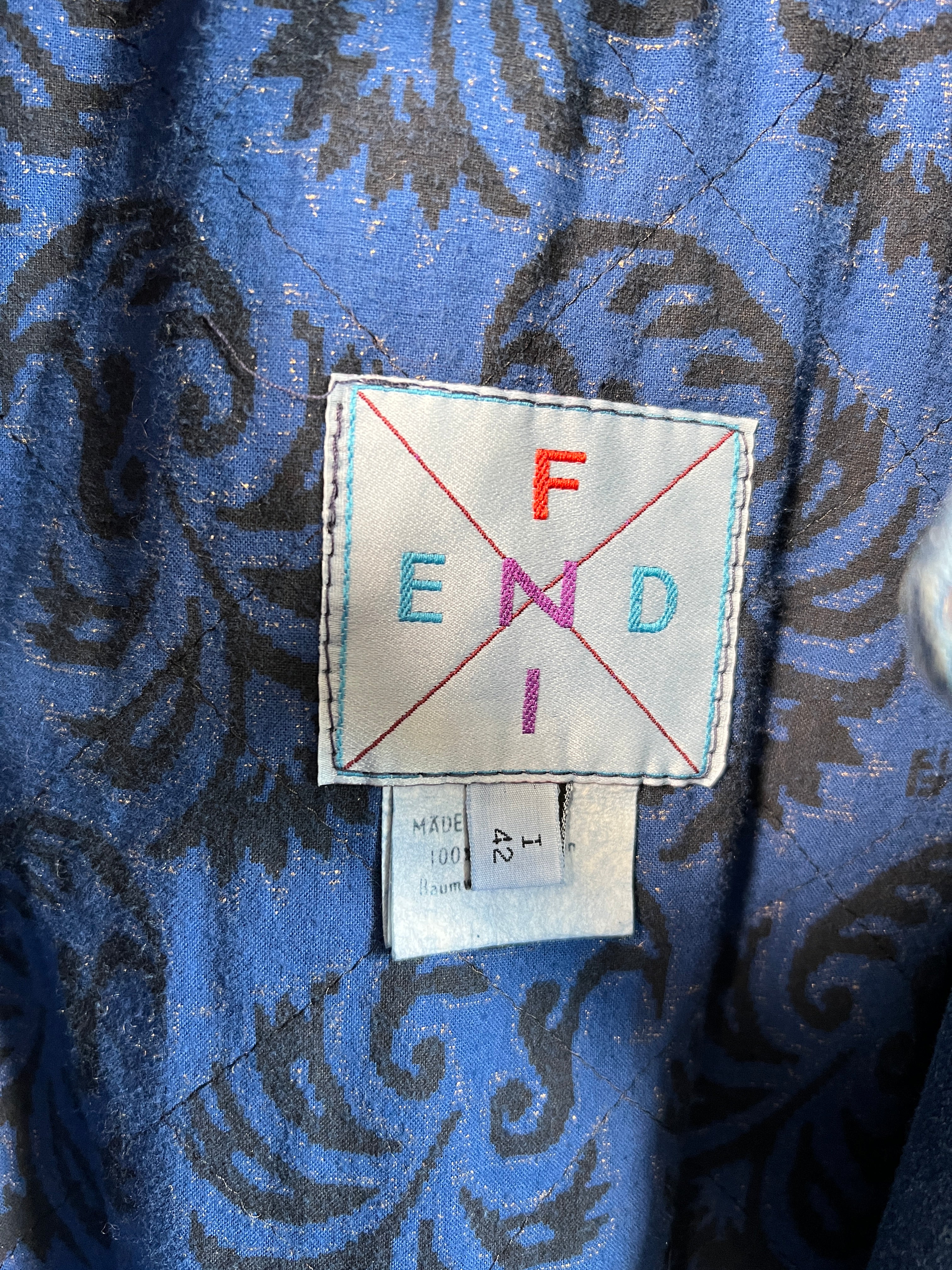 Trench vintage Fendi denim blue tg 42