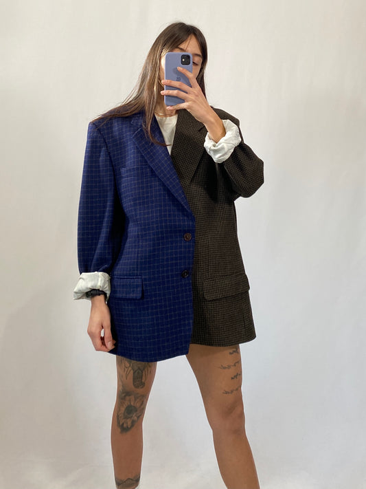 Blazer vintage reworked in lana tg L