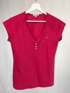 T-shirt vintage Lacoste rosa tg 40