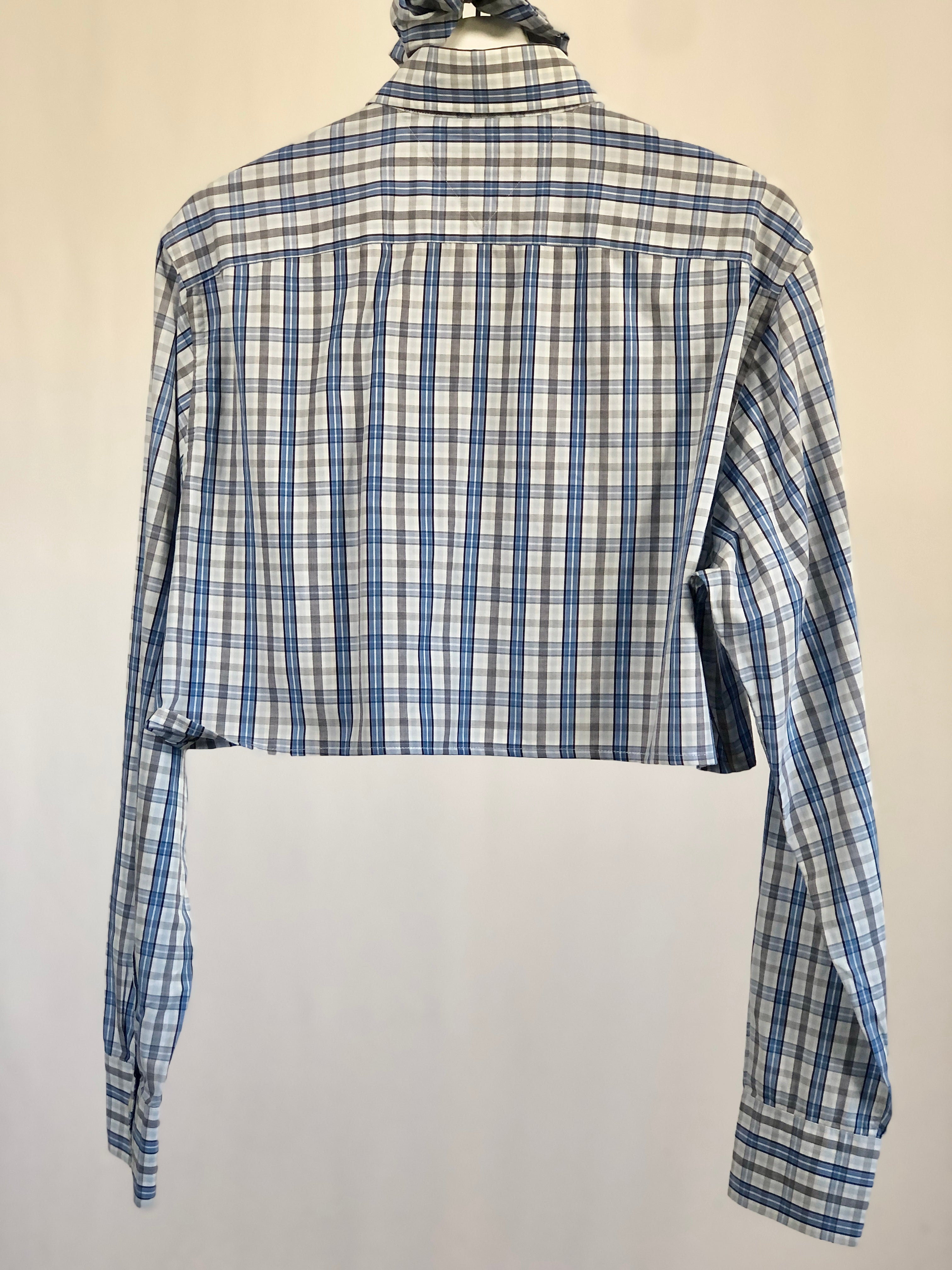 Camicia vintage Tommy Hilfiger cropped celeste bianco tg L/XL