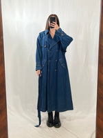 Carica l&#39;immagine nel visualizzatore di Gallery, Trench vintage Fendi denim blue tg 42
