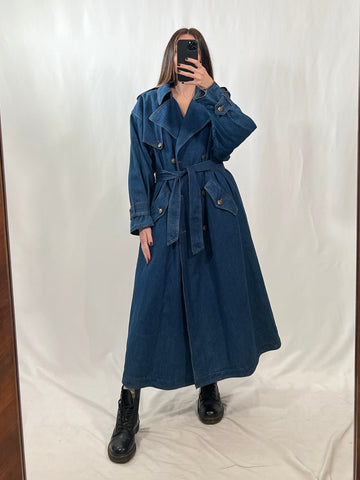 Trench vintage Fendi denim blue tg 42