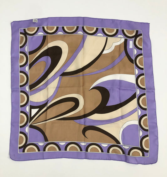 Foulard vintage lilla/beige/marrone