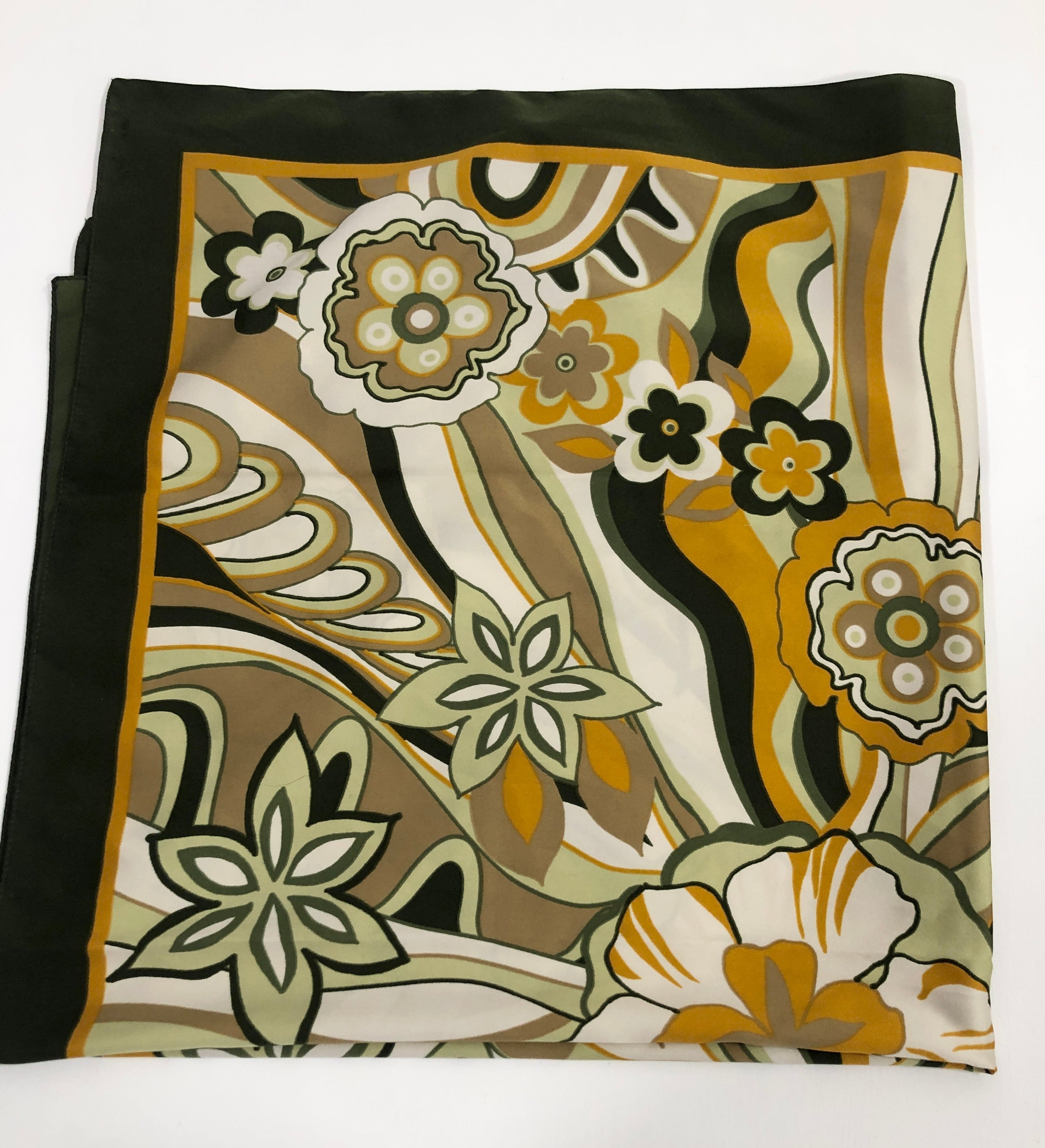 Foulard vintage verde in seta