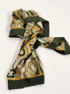 Foulard vintage verde in seta