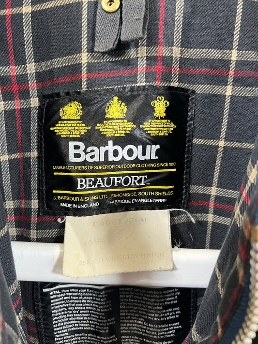 Giacca vintage Barbour Beaufort blu tg XL