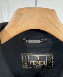 Cappotto vintage Fendi nero lungo tg M