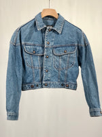 Carica l&#39;immagine nel visualizzatore di Gallery, Giacca di jeans vintage Benetton crop tg 42
