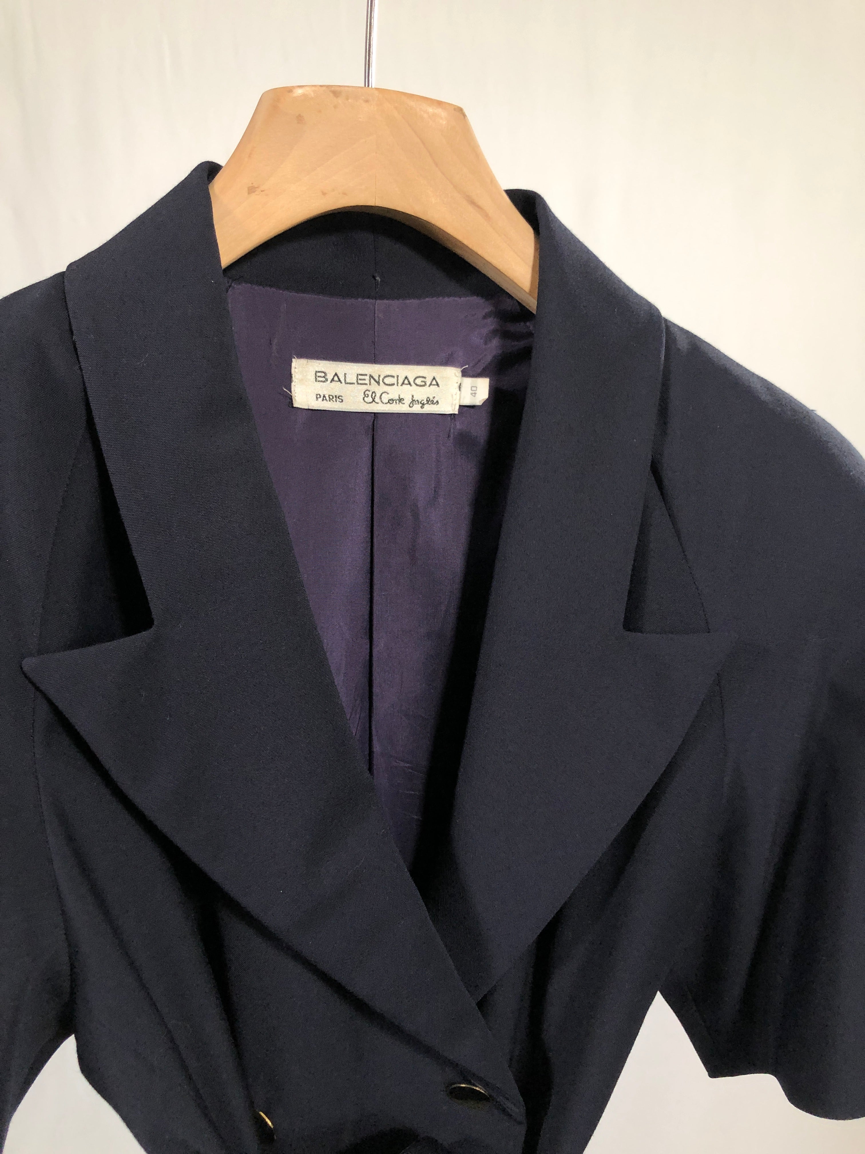 Vestito vintage Balenciaga doppiopetto blu tg 40