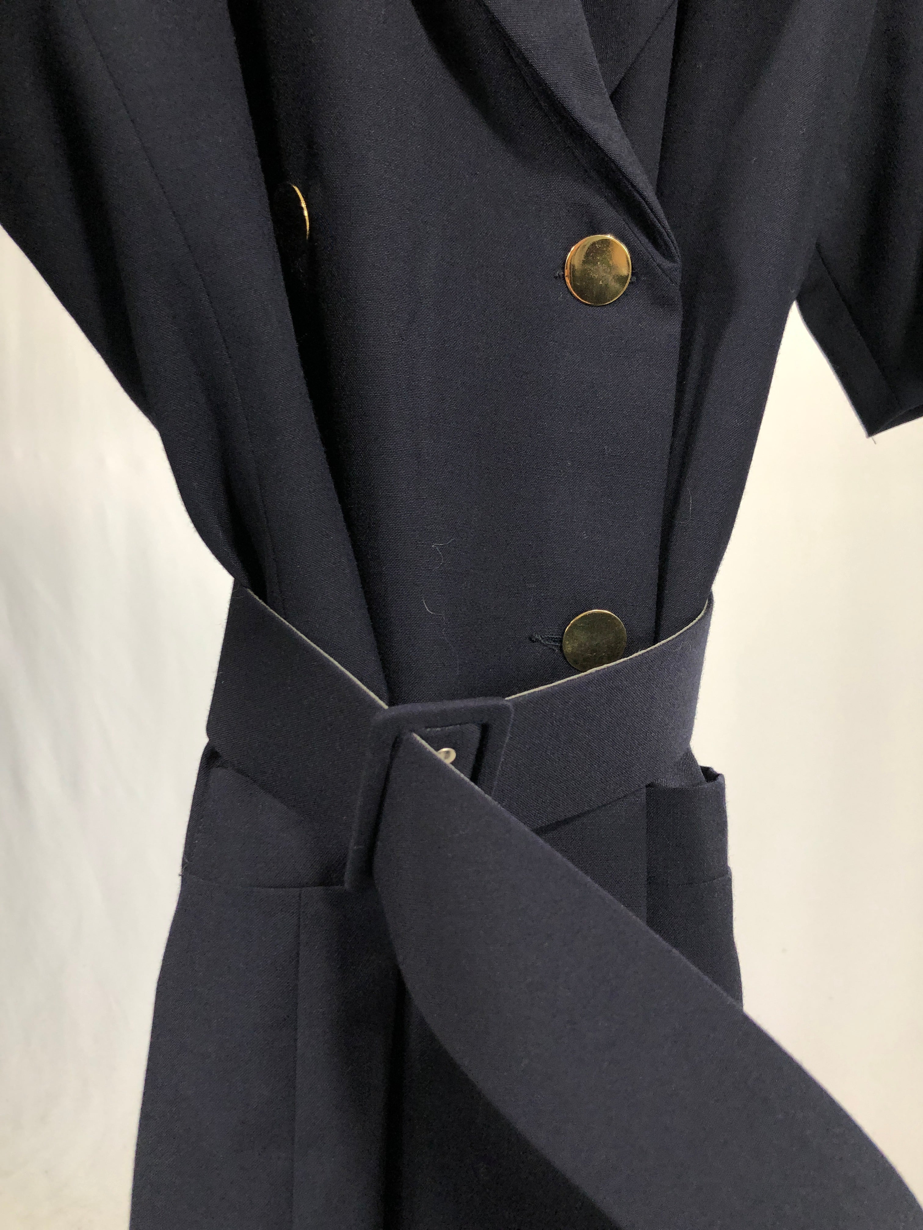 Vestito vintage Balenciaga doppiopetto blu tg 40