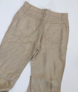 Pantaloni vintage Fendi monogram in lino tg 46