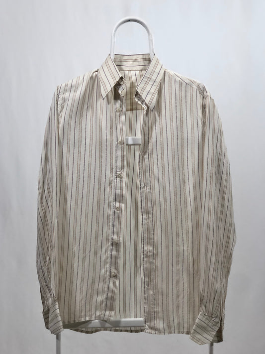 Camicia di seta vintage bianco tg S