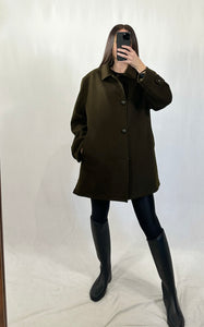 Cappotto vintage Burberry verde lana tg XL