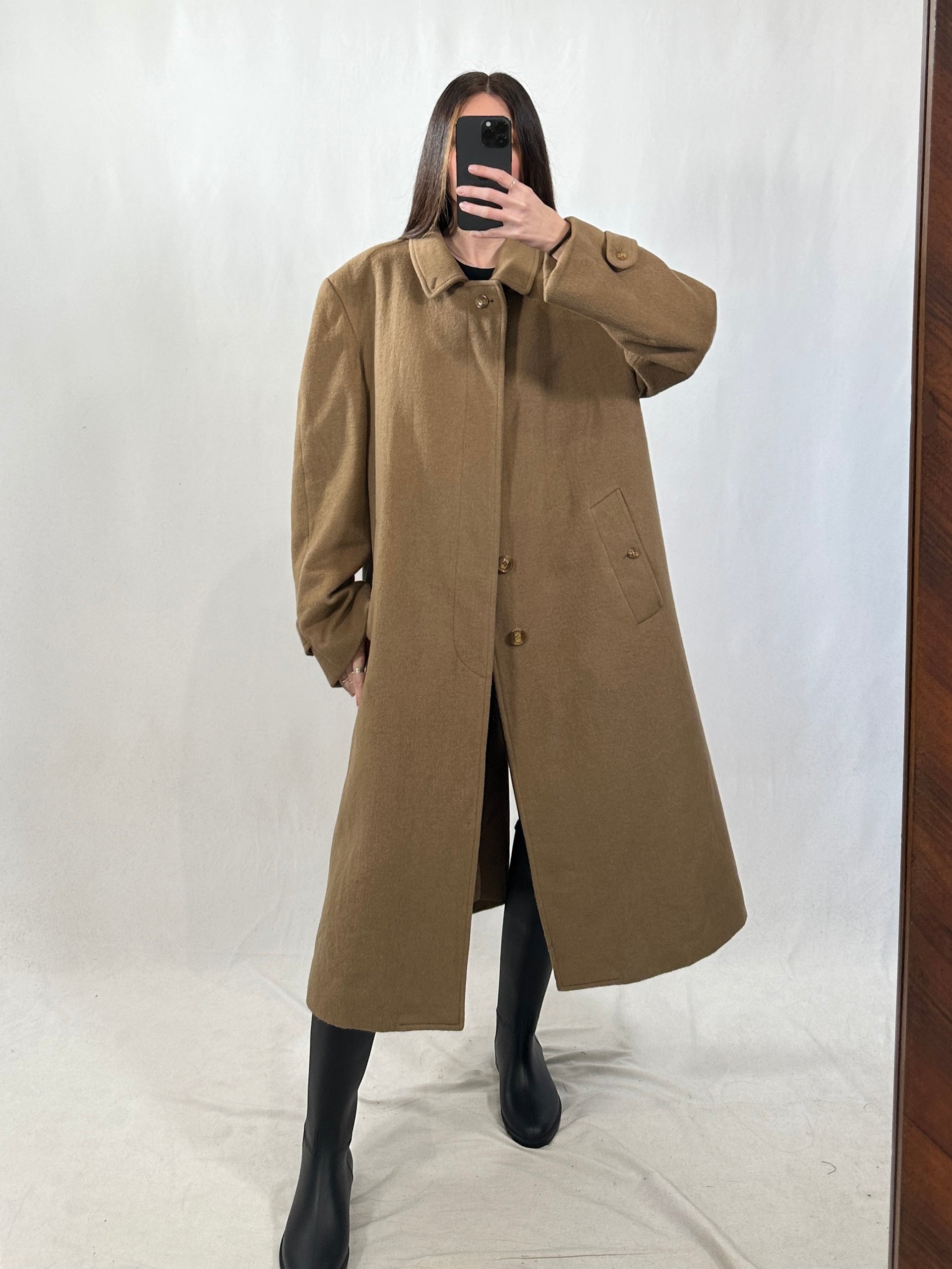 Burberry Cappotto Lana Vintage Cappotto Vintage Burberry Cammello