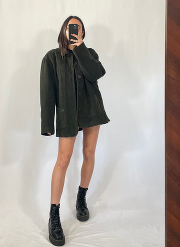 Cappotto Burberry vintage verde in lana tg L/XL