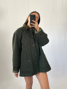 Cappotto Burberry vintage verde in lana tg L/XL