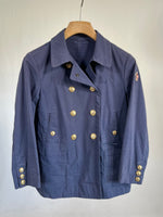 Carica l&#39;immagine nel visualizzatore di Gallery, Giacca vintage Moncler blu doppiopetto tg S
