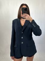 Carica l&#39;immagine nel visualizzatore di Gallery, Blazer vintage Moschino blu tg M
