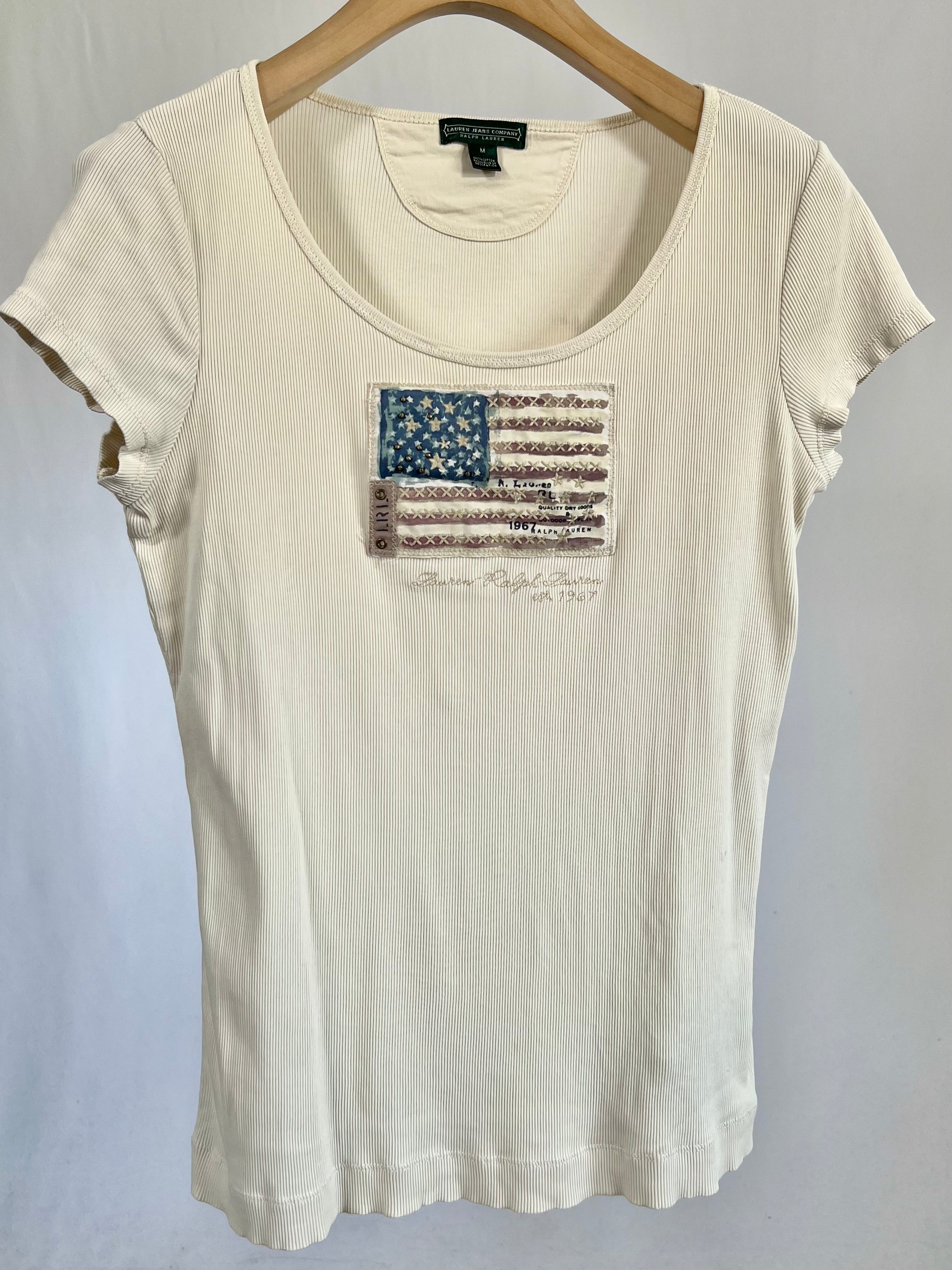 T-shirt vintage Ralph Lauren millerighe tg M