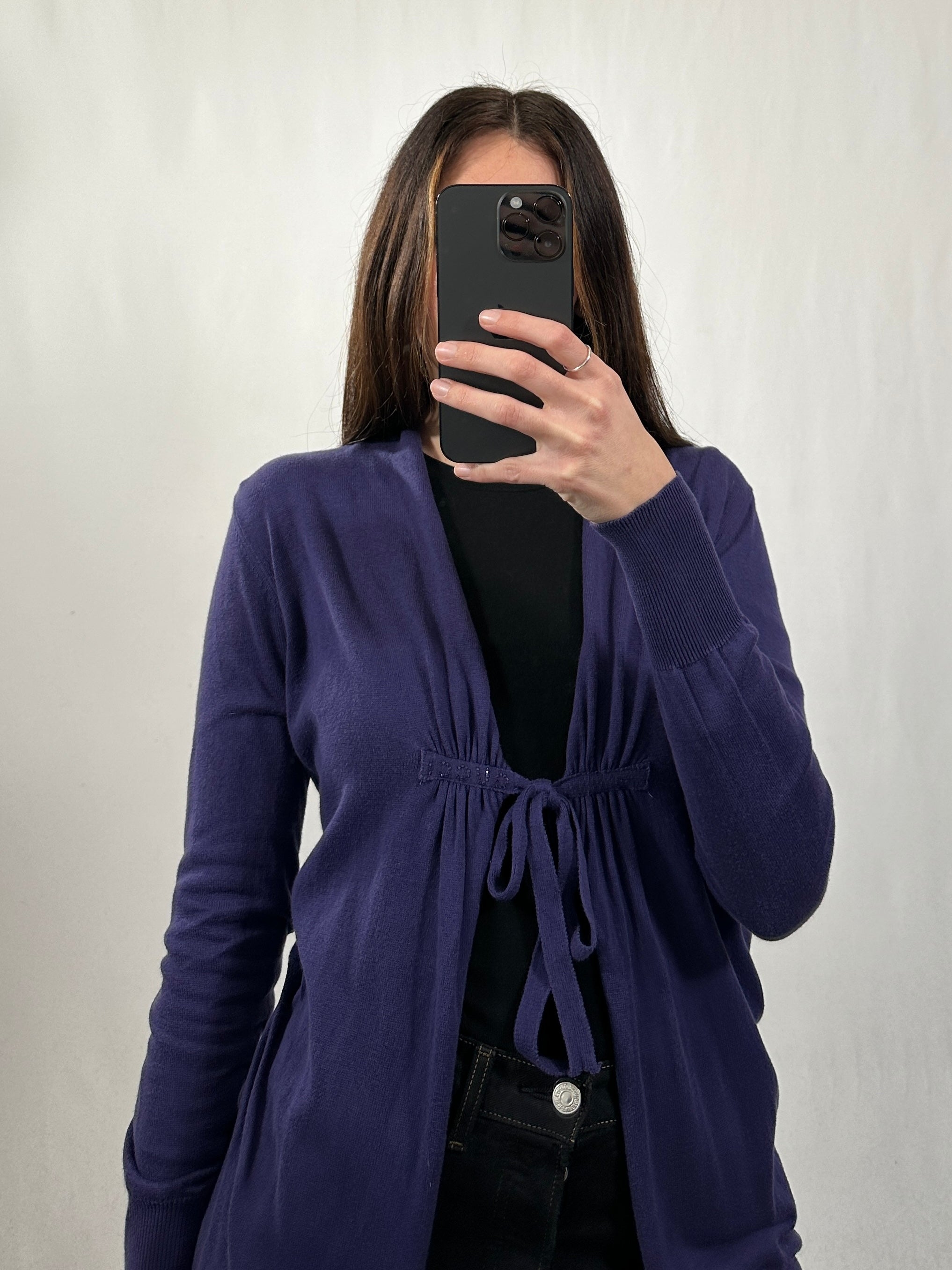 Cardigan vintage Gucci viola in lana tg L