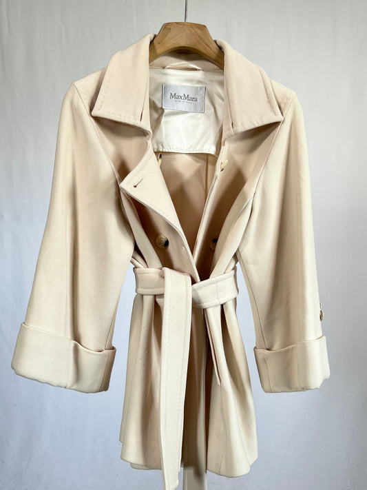 Cappotto vintage Max Mara panna doppiopetto tg 46