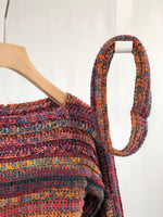 Carica l&#39;immagine nel visualizzatore di Gallery, Maglia crop crochet handmade multicolor tg S
