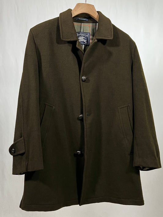 Cappotto vintage Burberry verde lana tg XL