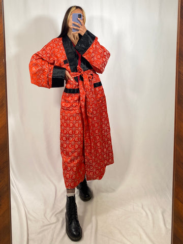 Kimono orientale vintage rosso tg L/XL