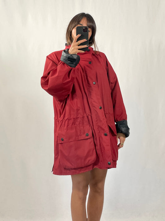 Giacca vintage Barbour rosso tg XL