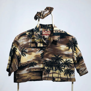 Camicia vintage Hawaiian cropped tg S/M