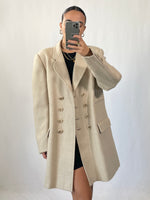 Carica l&#39;immagine nel visualizzatore di Gallery, Cappotto vintage Max Mara in lana doppiopetto tg L
