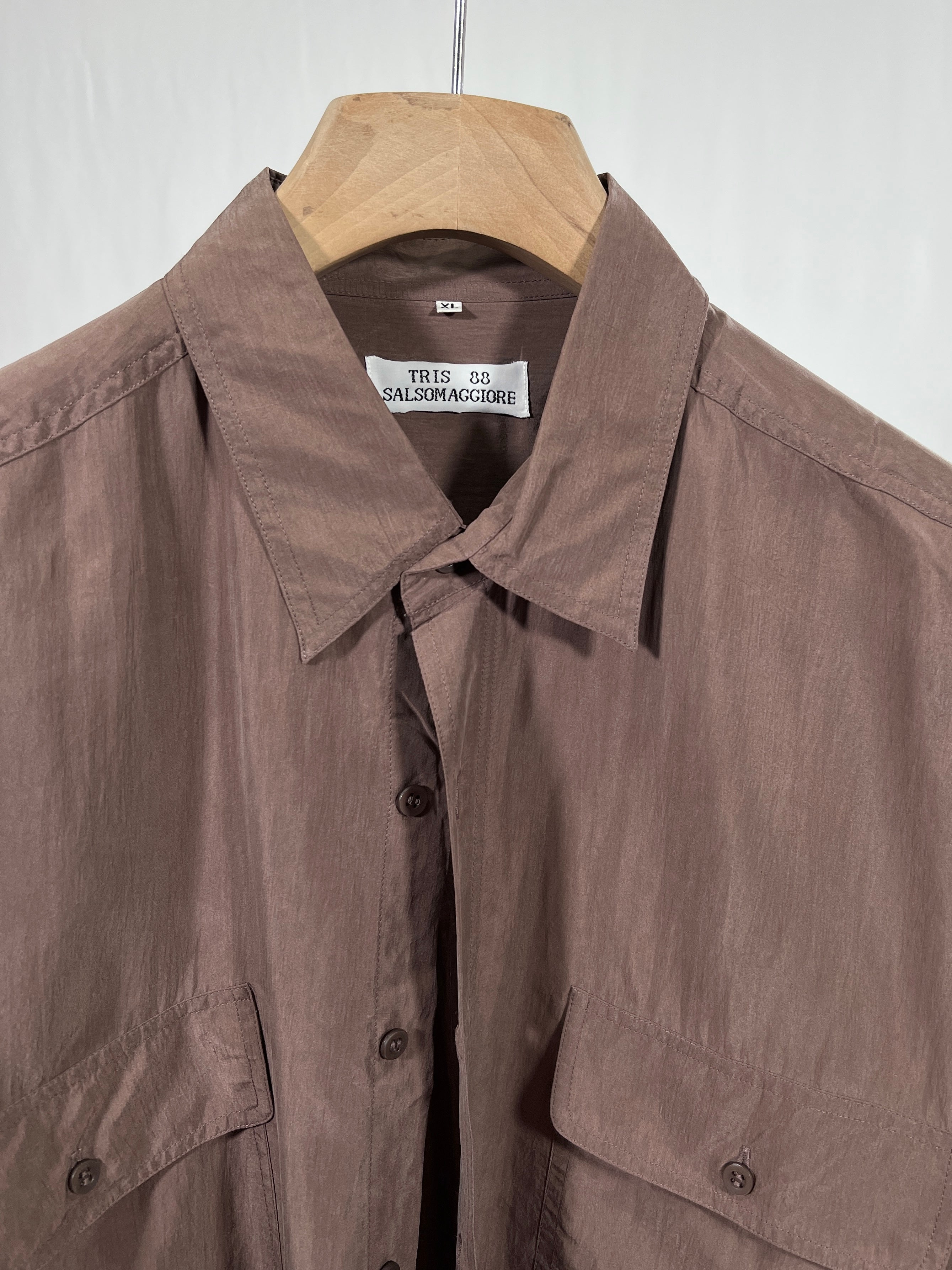 Camicia di seta vintage tortora tg XL