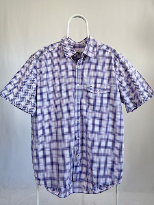 Camicia vintage Lacoste manica corta viola tg L