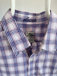 Camicia vintage Lacoste manica corta viola tg L