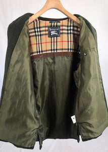 Cappotto Burberry vintage verde in lana tg L/XL