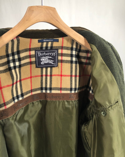 Cappotto Burberry vintage verde in lana tg L/XL