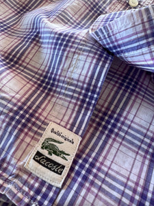 Camicia vintage Lacoste manica corta viola tg L