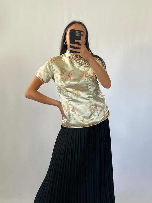 Kimono orientale corto vintage oro tg S