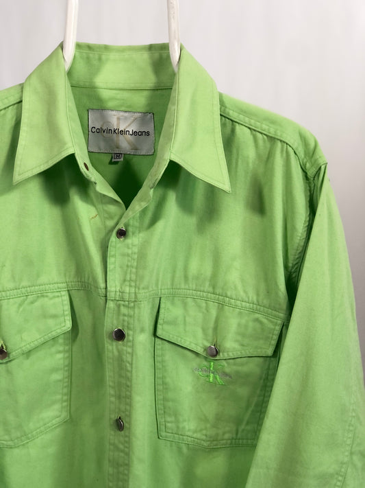 Camicia vintage Calvin Klein verde tg M