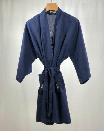 Kimono orientale vintage blu notte tg S