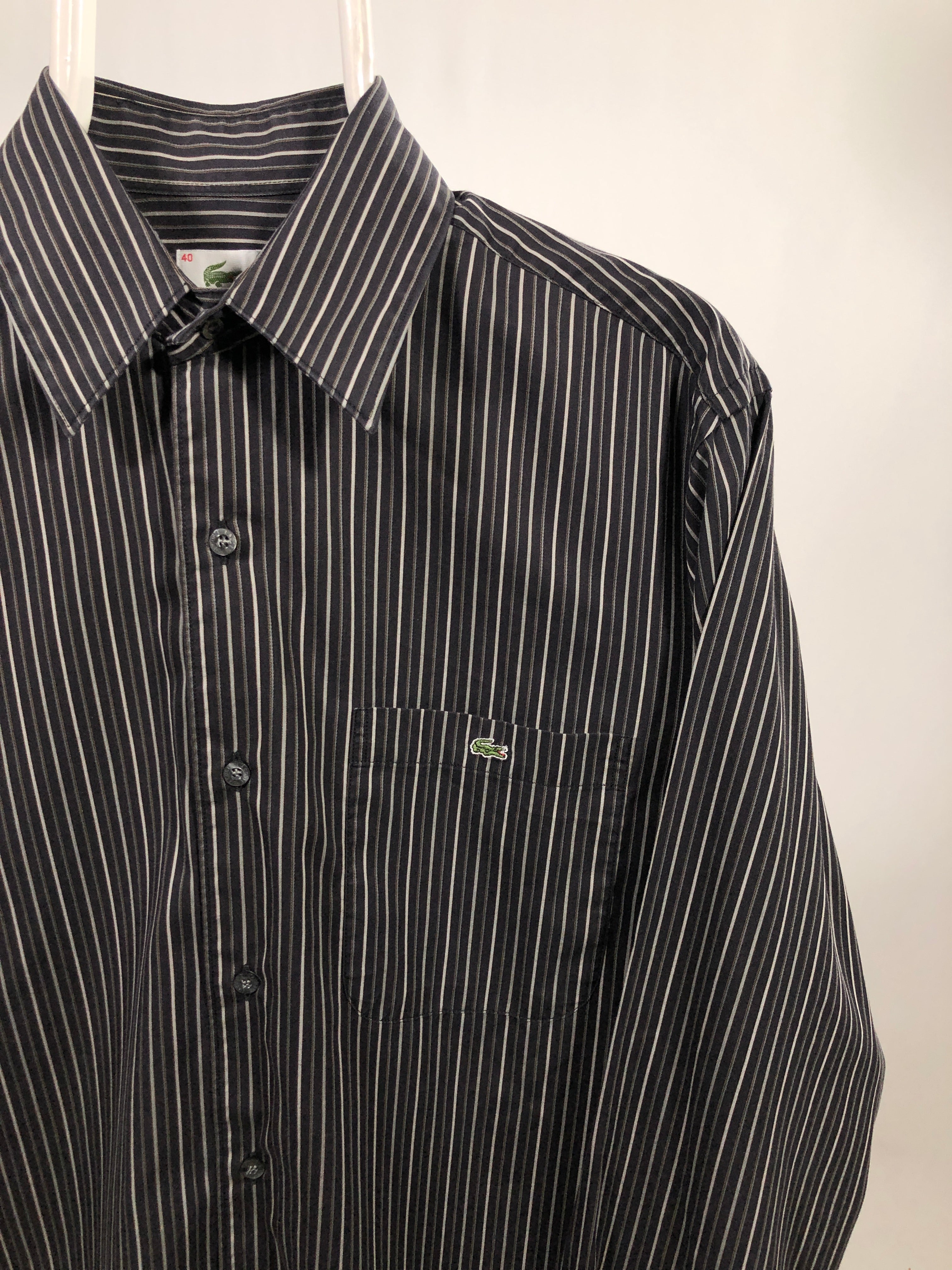 Camicia vintage Lacoste bianco/nero tg M/L