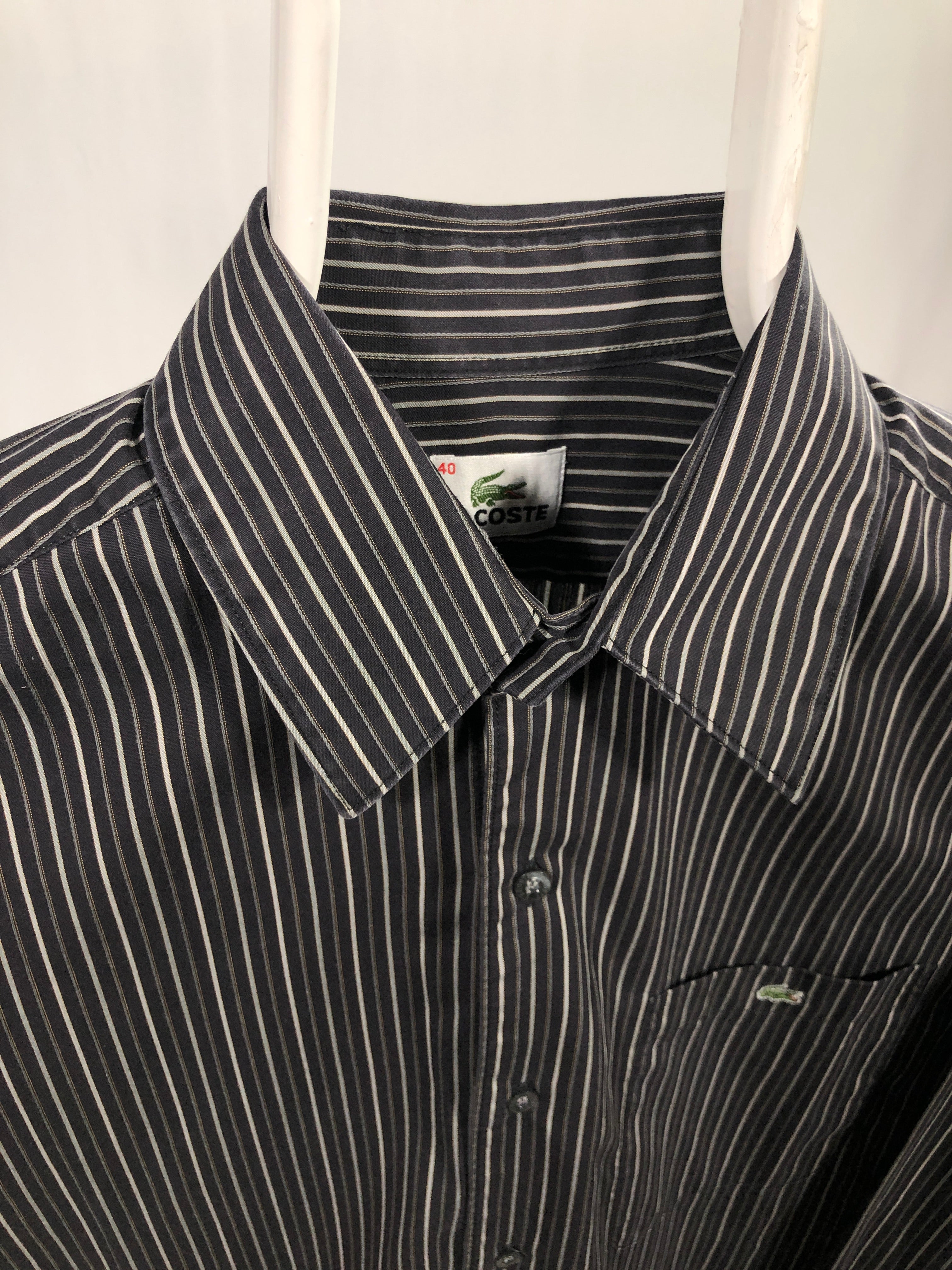 Camicia vintage Lacoste bianco/nero tg M/L