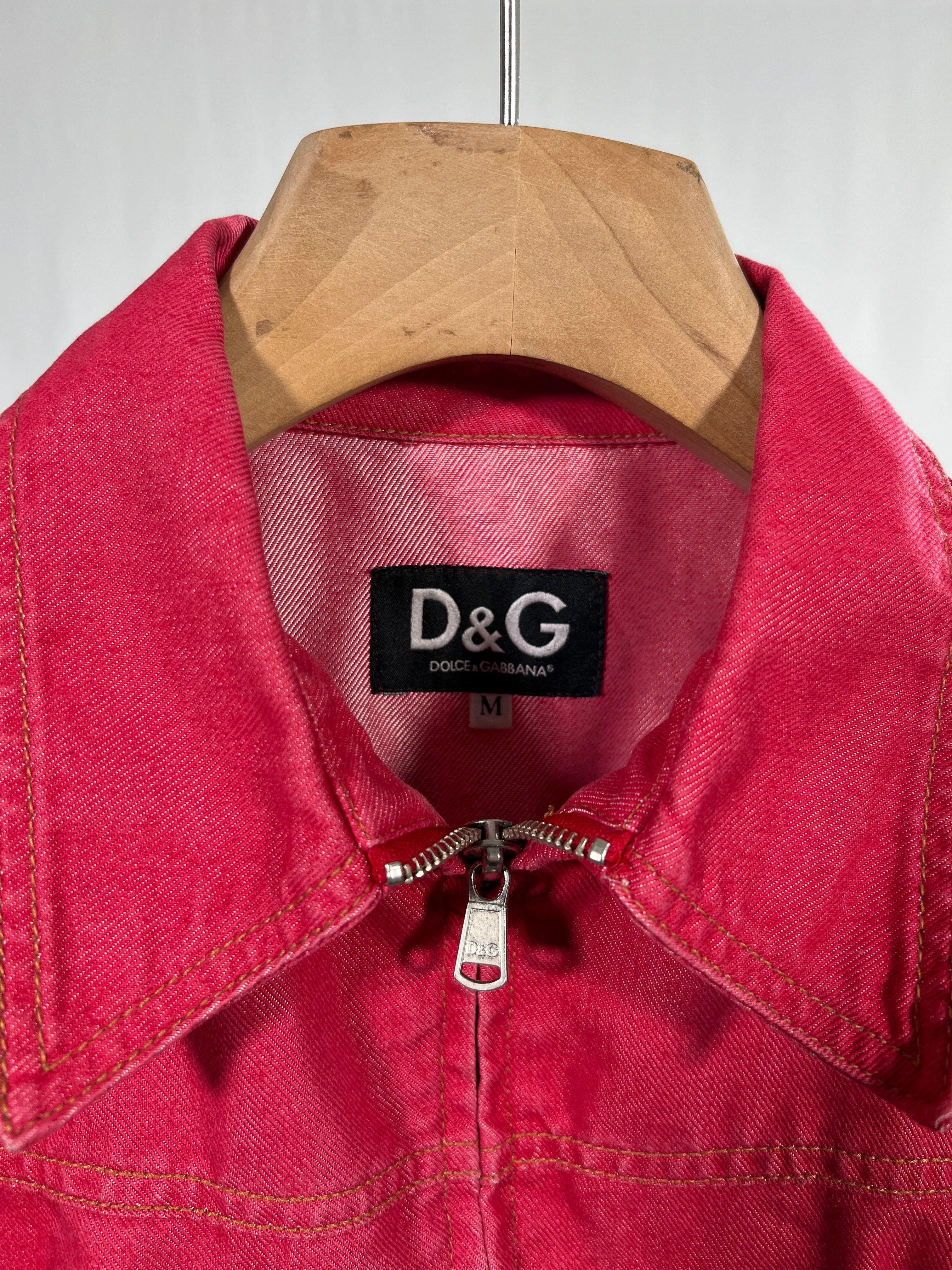 Giacca vintage Dolce & Gabbana in denim rosa tg M