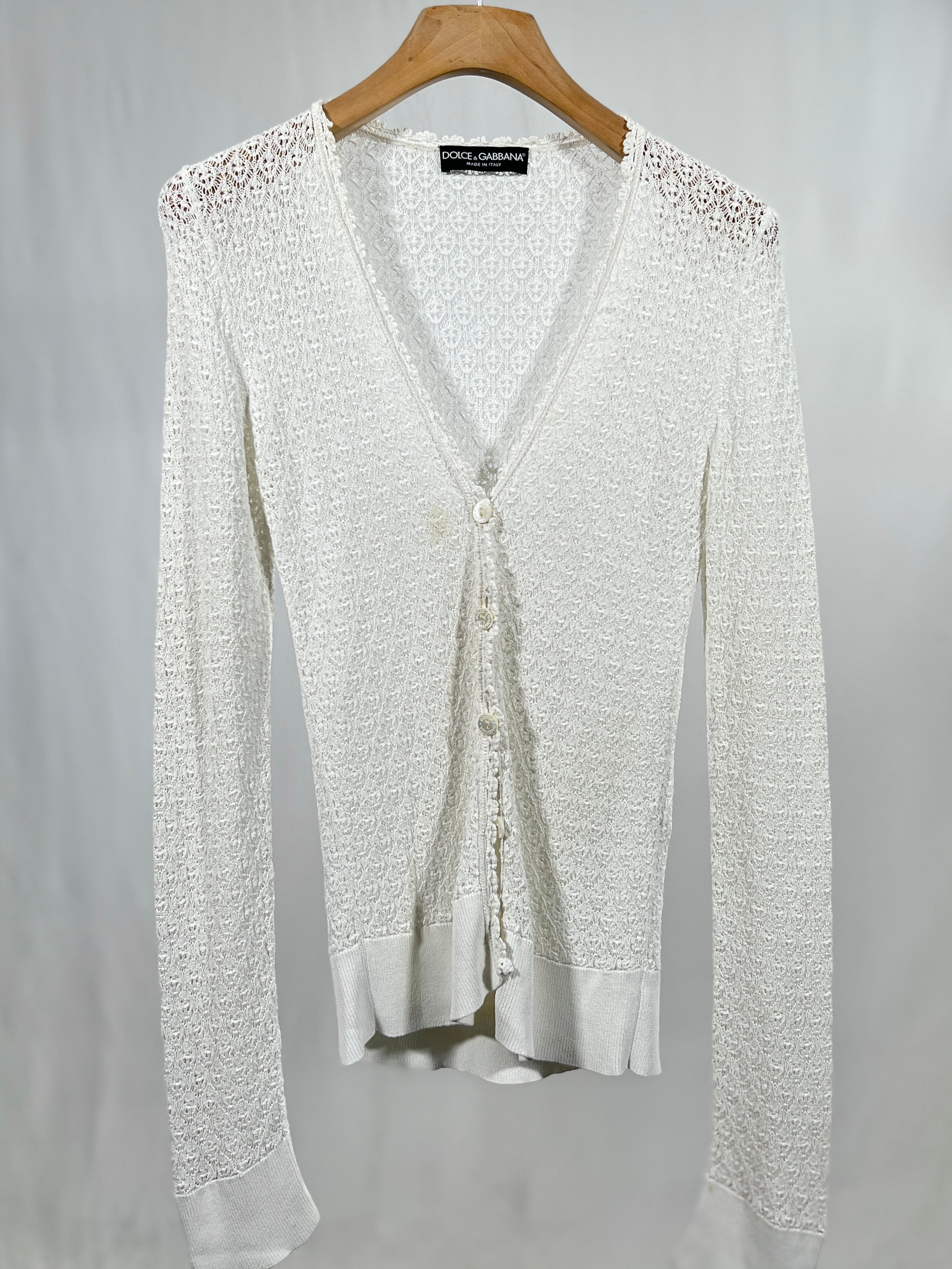 Cardigan vintage Dolce & Gabbana bianco tg M