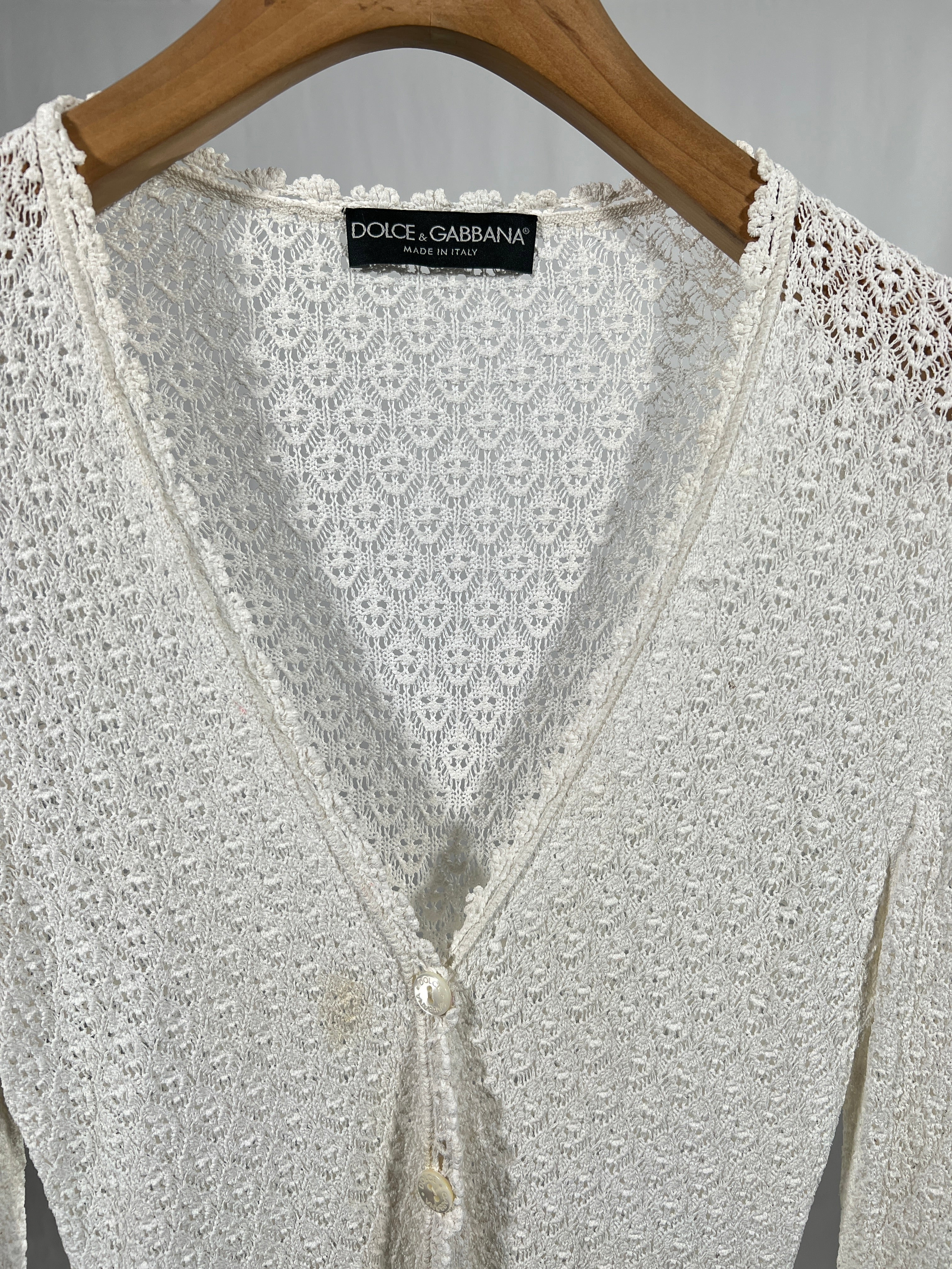 Cardigan vintage Dolce & Gabbana bianco tg M