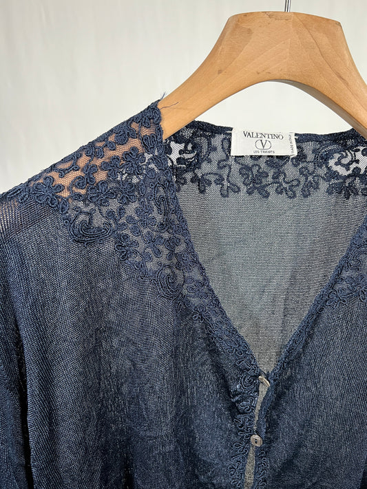 Cardigan vintage Valentino blu tg 46