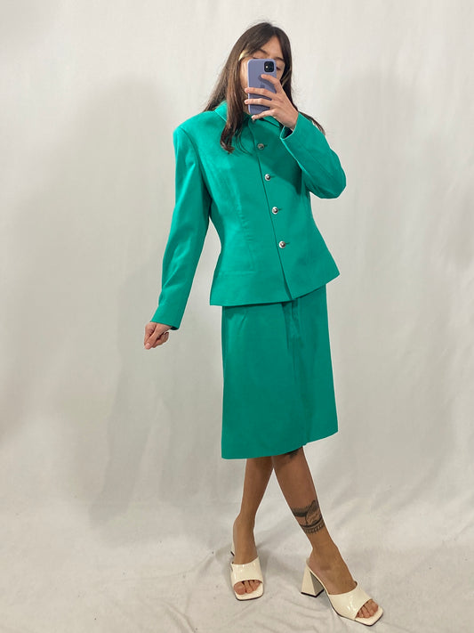 Tailleur vintage Versace verde tg 46